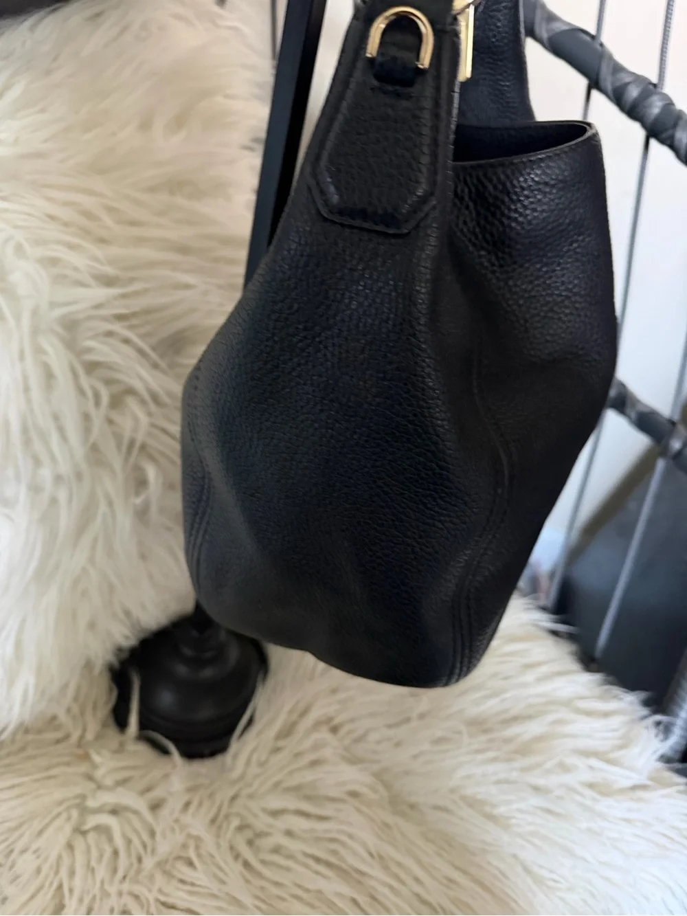 Michael Kors, Black Leather Hobo Shoulder Bag - Classic Women’s Handbag